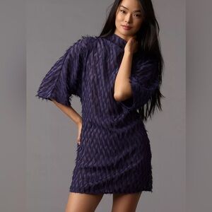 Anthropologie Navy Mini Dress